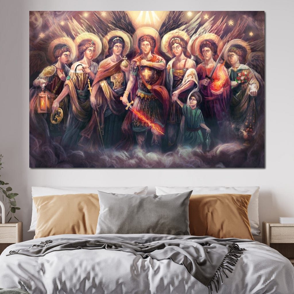 Tablou Canvas Premium LuxCanva® H1024 Puterea Arhanghelilor , Sabie, Forta, Inger, Speranta, Protectie, Divinitate, Arhanghel, Credinta, Living