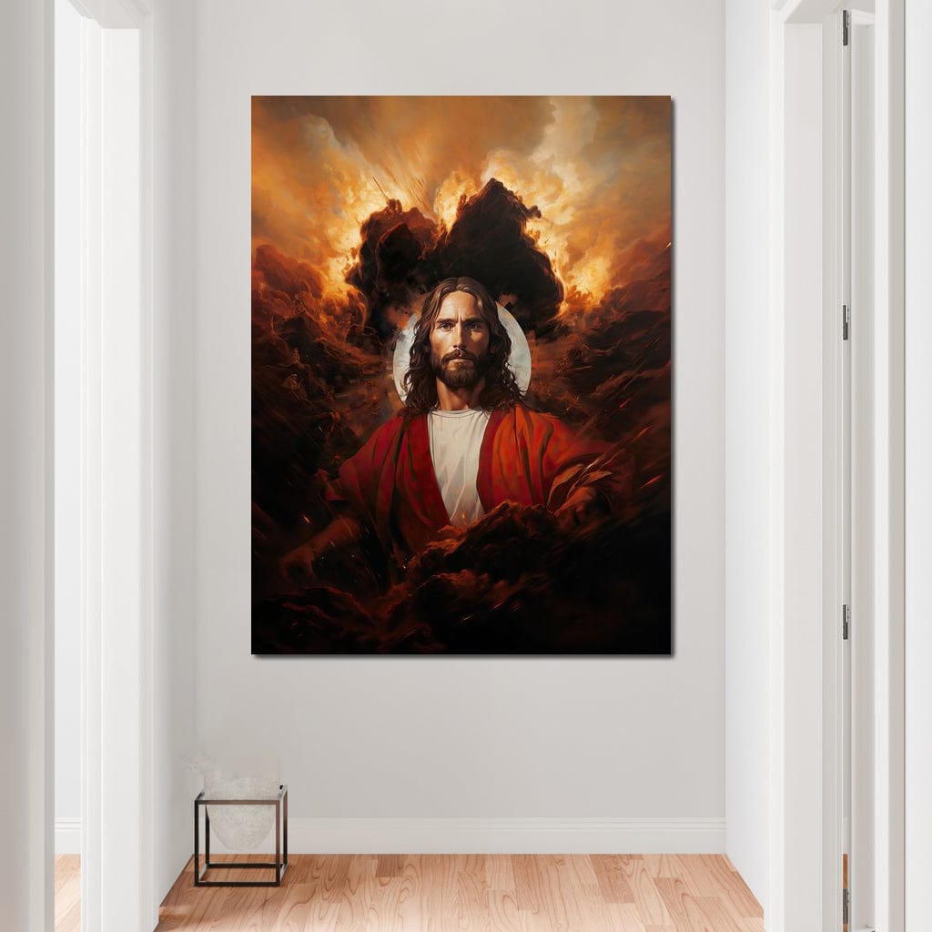 Tablou Canvas Premium LuxCanva® H1034, Forta Credintei, Iisus, Credinta, Rascumparare, Lumina si Intuneric, Sacrificiu, Mantuire, Arta Religioasa, Living, Dormitor