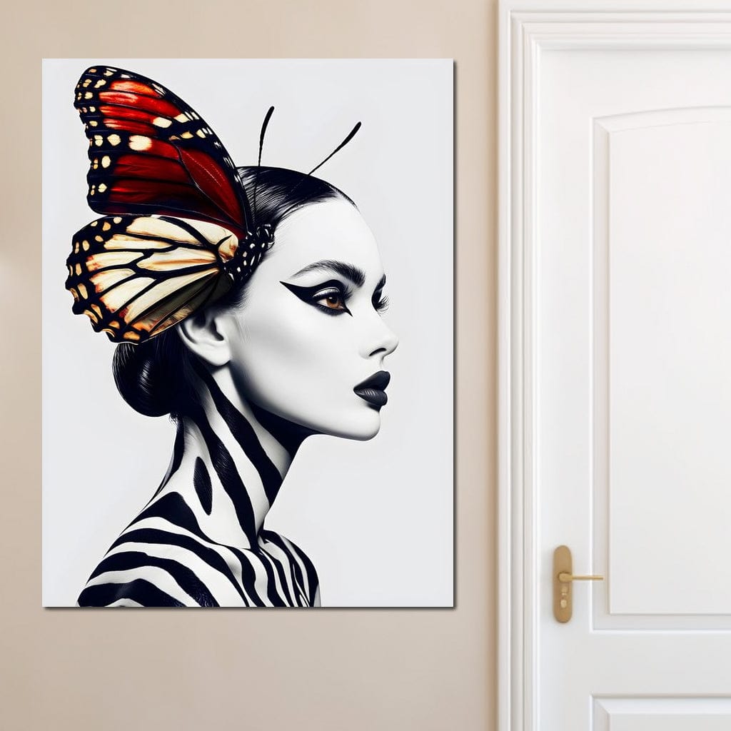 Tablou Canvas Premium LuxCanva® G1057, Fluturele Noptii , Transformare, Fluture, Omida, Simbioza, Metamorfoza, Living, Dormitor, Culori vibrante