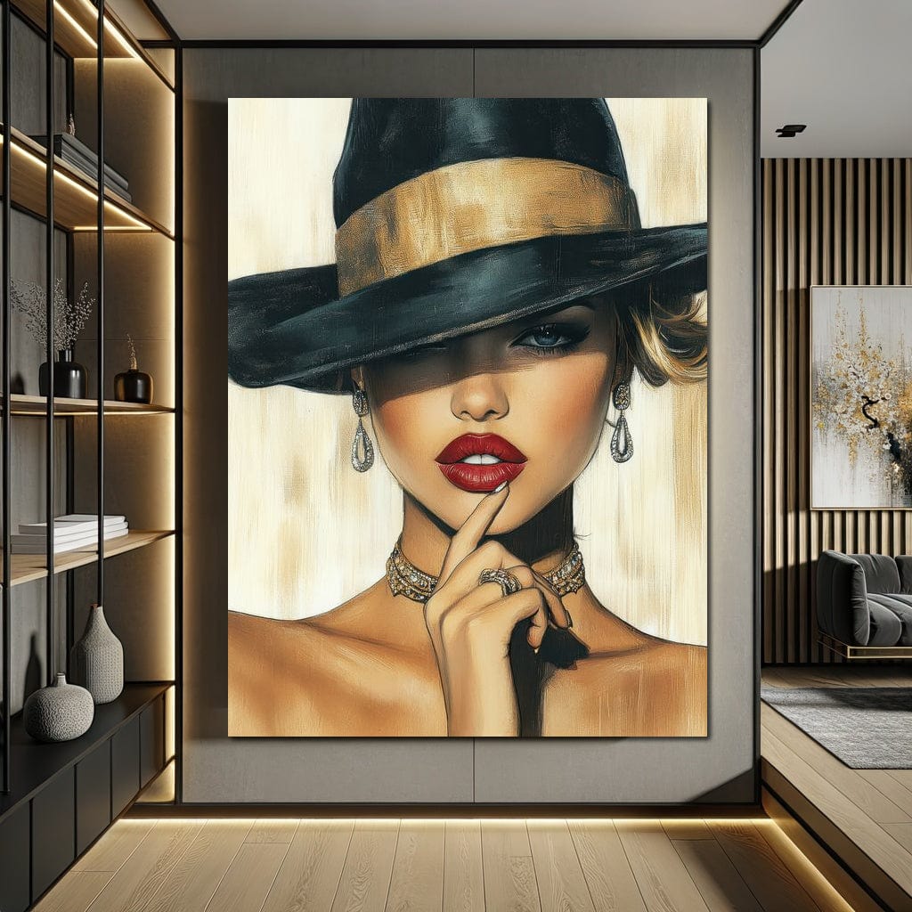 Tablou Canvas Premium, LuxCanva® G1051, Frumusete Rupta, Contrast, Aur, Textura, Abstract, Privire, Stralucire, Chip, Emotie, Living, Dormitor