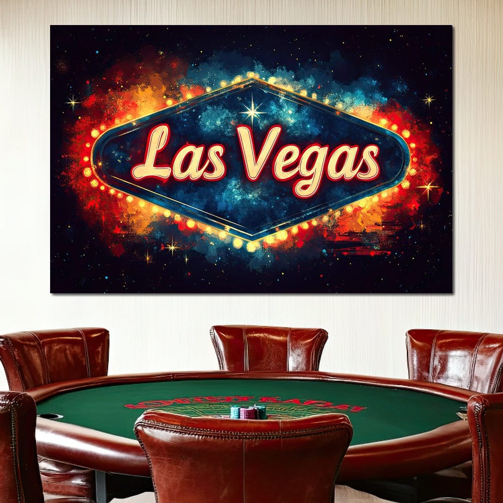 Tablou Canvas Premium LuxCanva® F1014, Viva Las Vegas , Exuberanta, Lux, Cazino, Spectacol, Adrenalina, Living, Birou, Culori vibrante