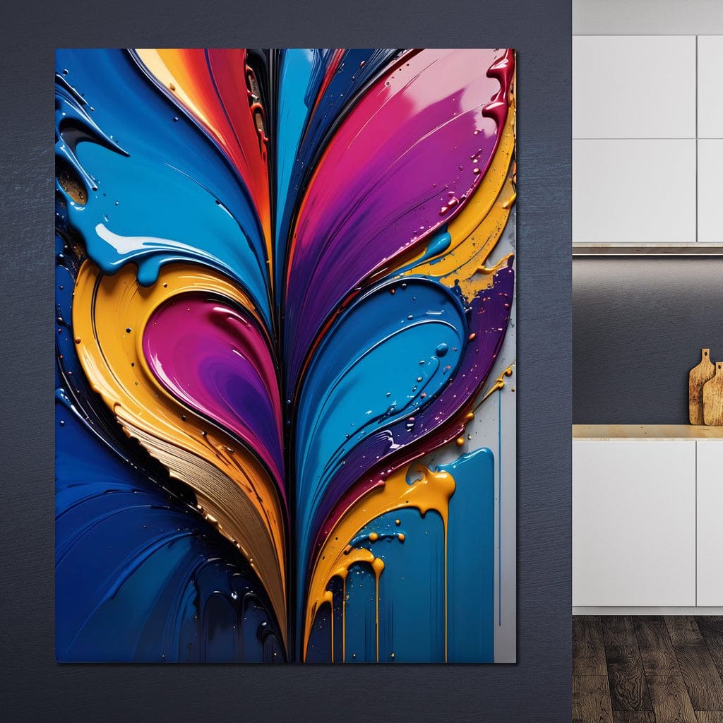 Tablou Canvas Premium LuxCanva® E1040, Aripile Vietii, Abstract, Fluid, Texturat, Aripi, Calm, Living Room, Culori vibrante