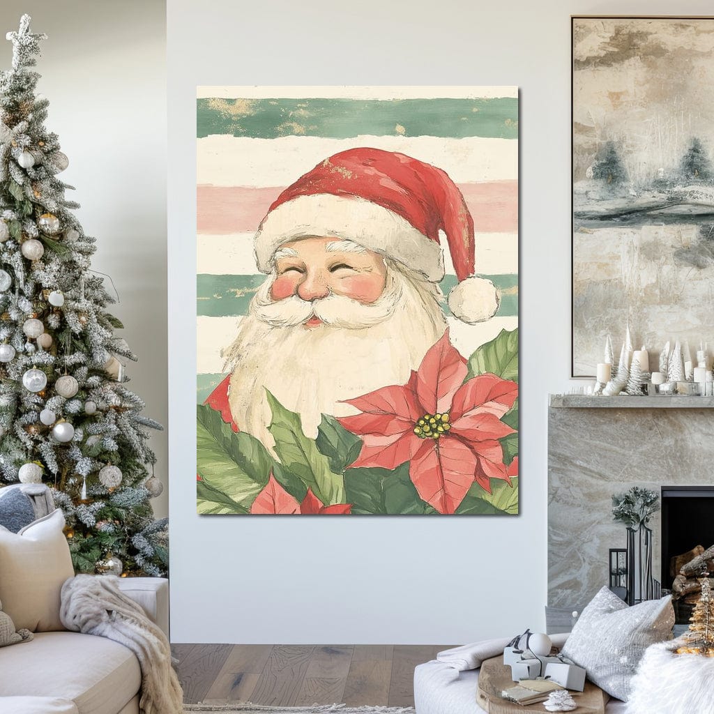 Tablou Canvas Premium LuxCanva® D1054, Mos Craciun, Simbolul Bucuriei ,  Costumatie, Sac, Magie, Zambet, Caciula, Living Room, Culori vibrante