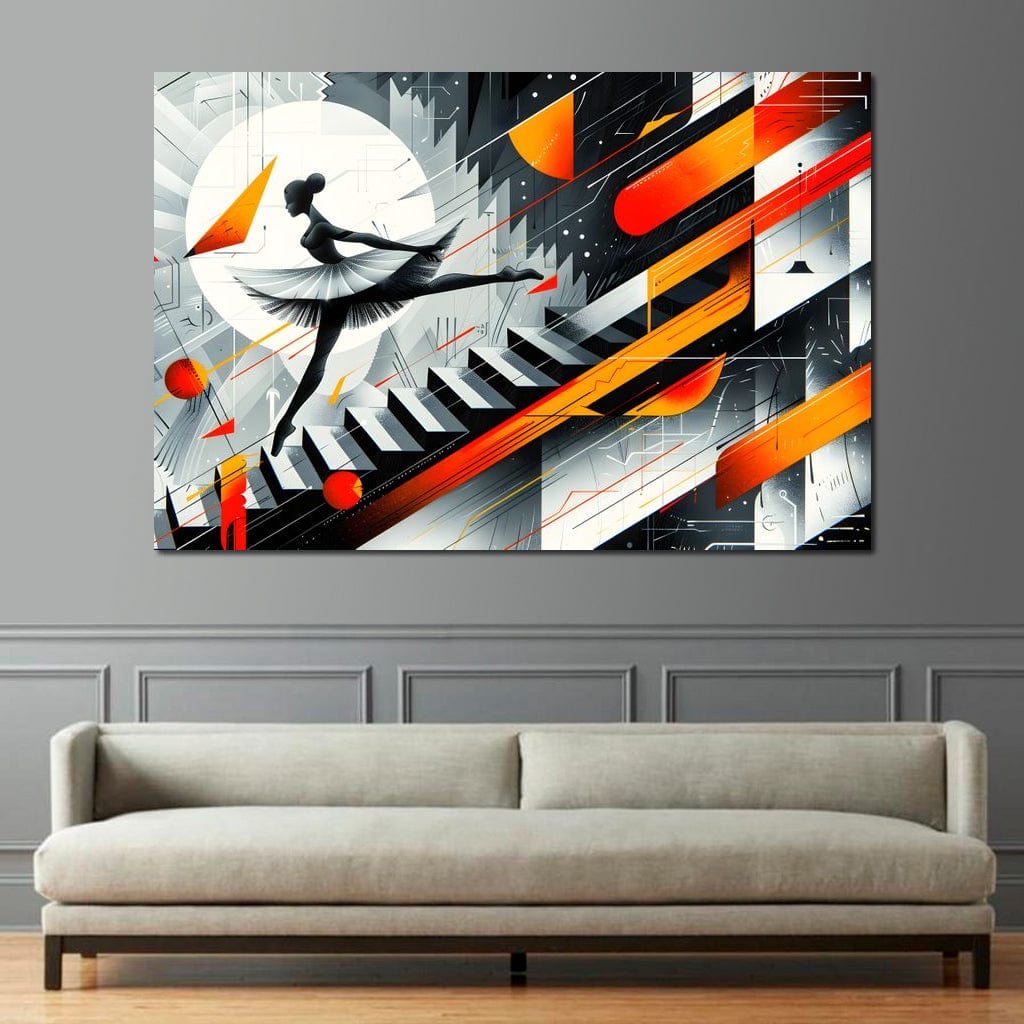 Tablou Canvas Premium, LuxCanva® G1115, Balet in Cosmos, Clape, Balerina, Ritm, Zbor, Simfonie, Vizual, Gratie, Scari, Univers, Living, Dormitor