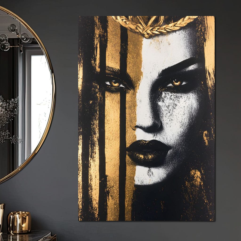 Tablou Canvas Premium, LuxCanva® G1147, Forta Unei Priviri, Privire, Intensa, Texturat, Arta, Mister, Fashion, Lux, Dramatism, Frumusete, Glamour, Metalic, Birou, Living