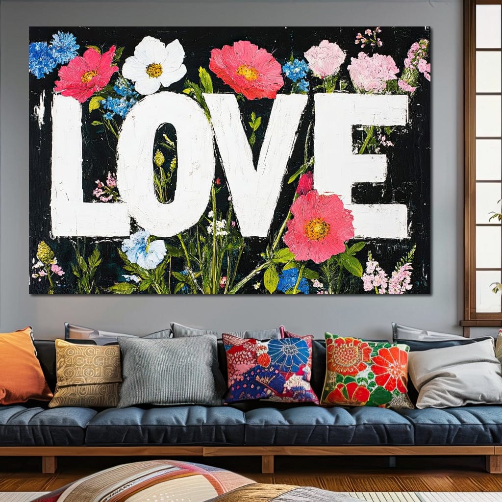 Tablou Canvas Premium LuxCanva® E1012, Florile Iubirii, Flori, Arta, Modern, Artistic, Dragoste, Living Room, Culori vibrante