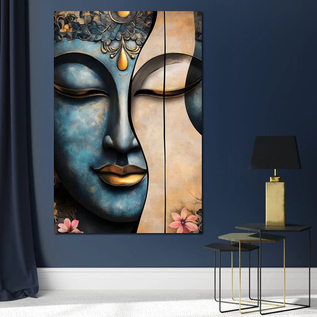 Tablou Canvas Premium LuxCanva® I150, Esenta Dubla, Zen, Armonie, Eleganta, Meditatie, Echilibru, Spiritualitate, Profunzime, Putere Feminina, Living, Dormitor