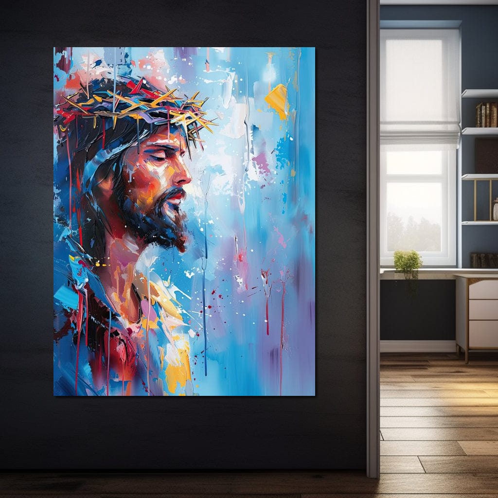 Tablou Canvas Premium LuxCanva® H1044, Reverie Sacra, Iisus, Credinta, Speranta, Mantuire, Har, Emotie, Coroana de Spini, Decor Crestin, Arta Religioasa, Living, Dormitor