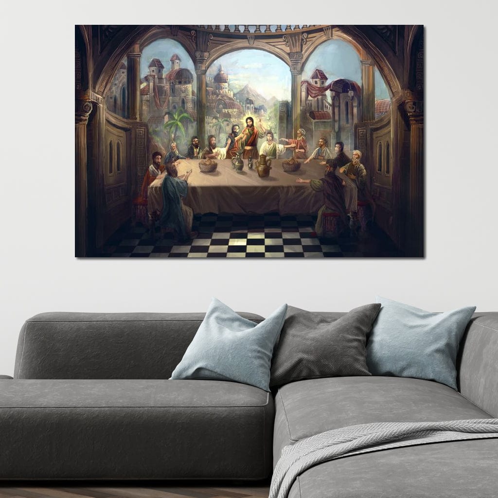 Tablou Canvas Premium LuxCanva® H1023 Cina lui Hristos , Legamant, Iisus, Taina, Iubire, Apostoli, Armonie, Har, Divin, Mantuitor, Living, Dormitor