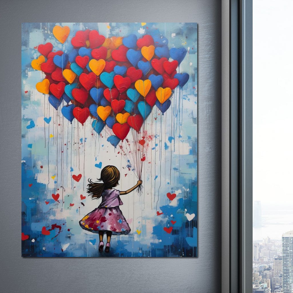 Tablou Canvas Premium LuxCanva® E1019, Inaltarea Inimilor spre Cer, Dor, Fir, Vise, Calatorie, Inimi, Living Room, Culori vibrante