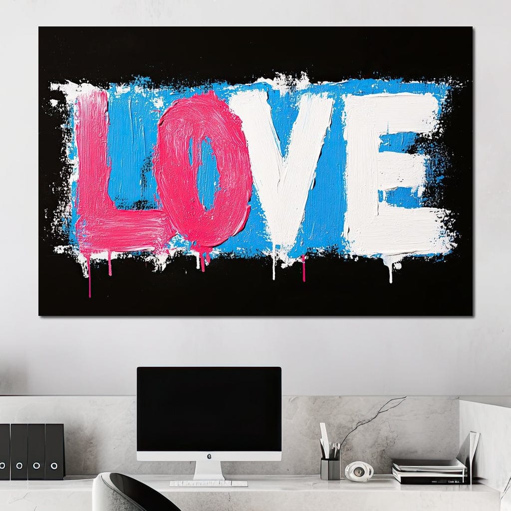 Tablou Canvas Premium LuxCanva® E1016, Dragoste in Tuse Vibrante, Culori, Iubire, Contrast, Love, Vibrant, Living Room, Culori vibrante