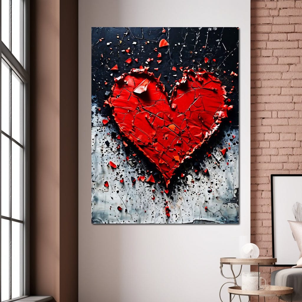 Tablou Canvas Premium LuxCanva® E1007, Dragoste in Ruine, Iubire, Fragilitate, Pasiune, Ruptura, Emotie, Living Room, Culori vibrante