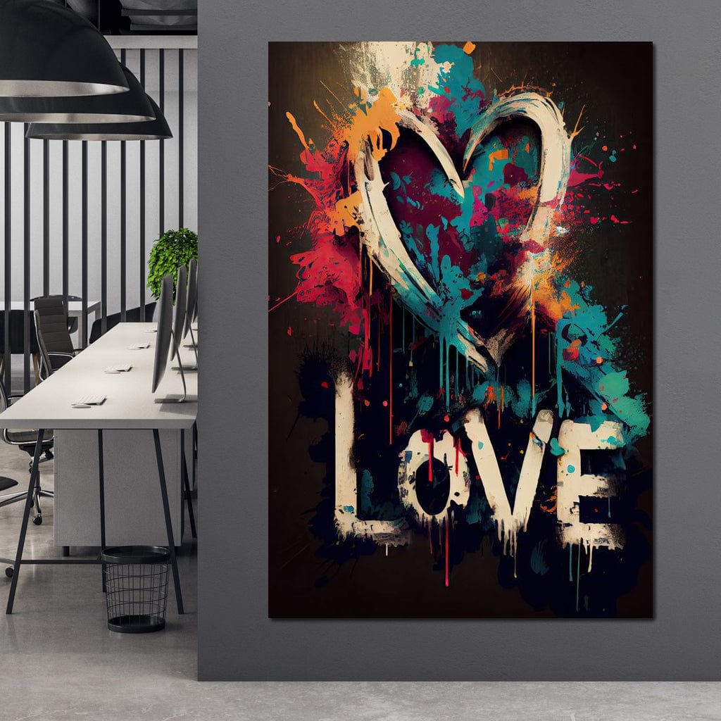 Tablou Canvas Premium LuxCanva® E1000, Explozie de Culoare si Iubire , Culoare, Iubire, Energie, Expresie, Arta, Living Room, Culori vibrante