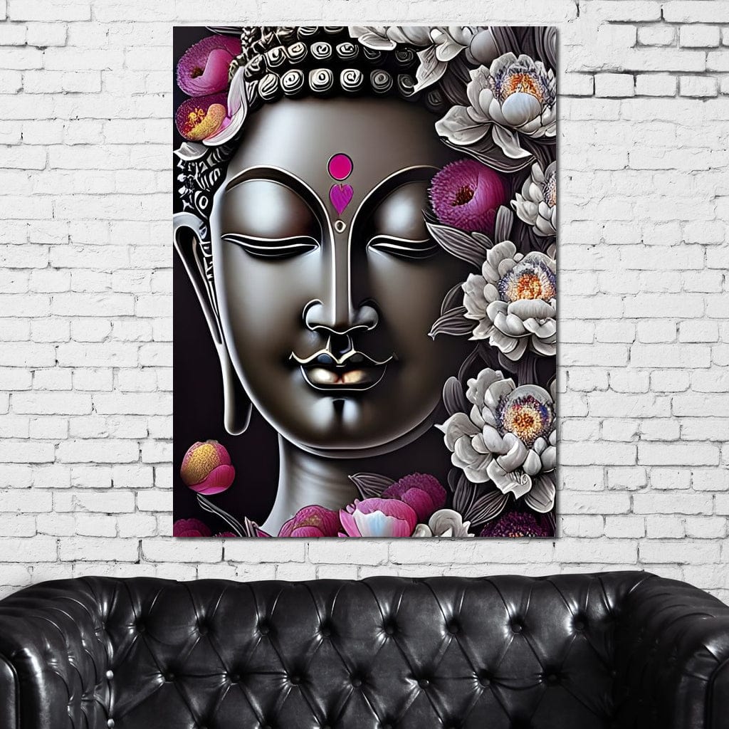Tablou Canvas Premium LuxCanva® I122, Lotusul Iluminarii, Buddha, Zen, Iluminare, Pace Interioara, Spiritualitate, Armonie, Meditatie, Flori, Lotus, Inima, Living, Dormitor