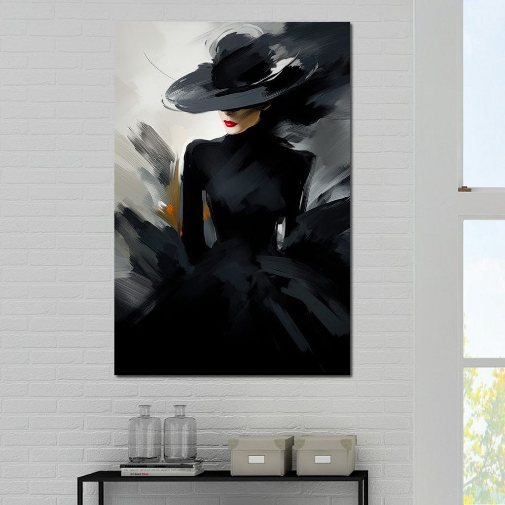 Tablou Canvas Premium LuxCanva® GX1052, Fascinatia Necunoscutului , Negru, Putere, Mister, Enigma, Moda, Seductie, Glamour, Living, Dormitor