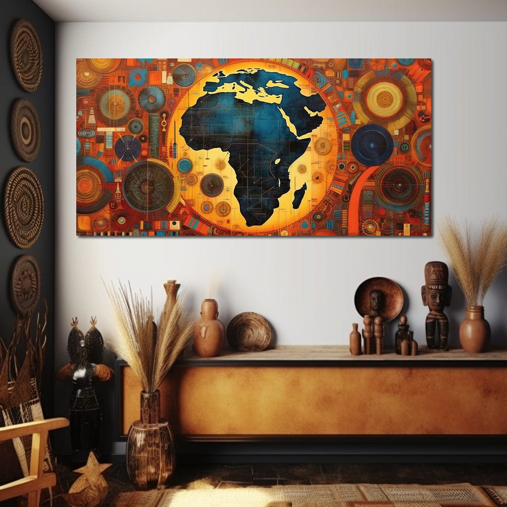 tablou canvas cu Africa pe globul pamantesc