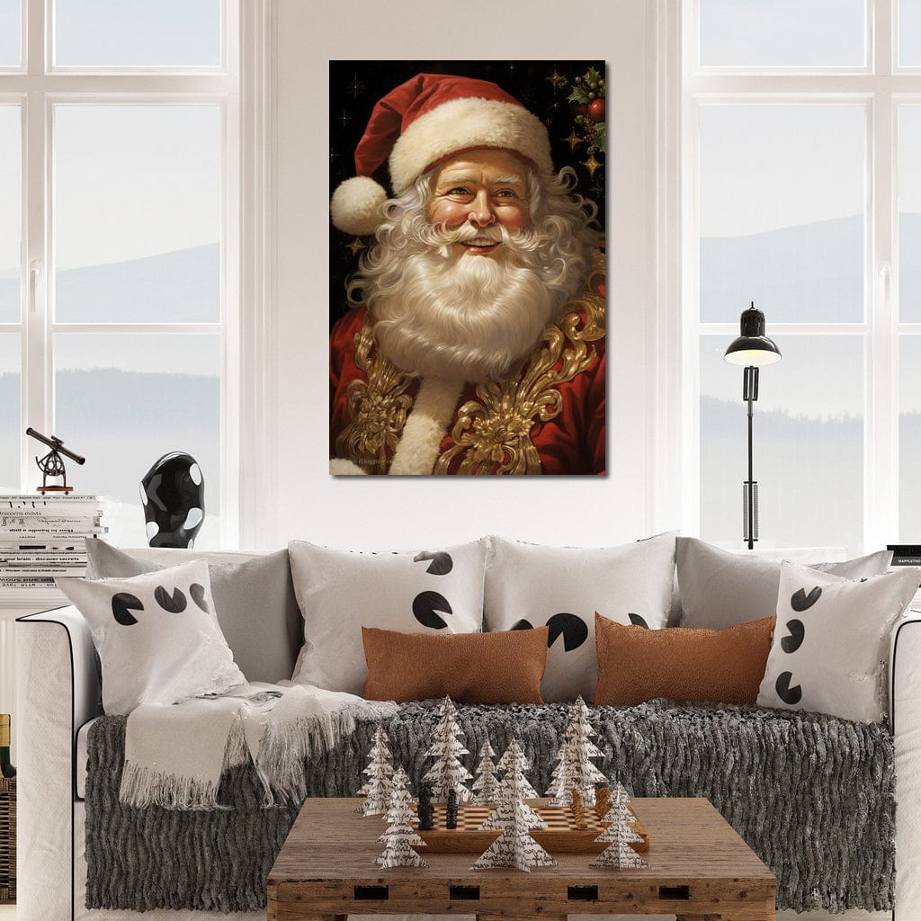 Tablou Canvas Premium LuxCanva® D1035, Zambetul lui Mos Craciun , Barba, Alba, Santa Claus, Bucurie, Zambet, Living Room, Culori vibrante