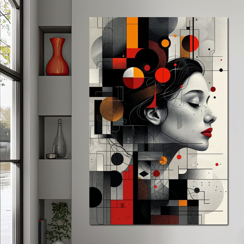 Tablou Canvas Premium, LuxCanva® G1125, Arhitectura Gandului, Abstract, Geometric, Digital, Tehnologie, Suflet, Visare, Neuronal, Conexiune, Living, Dormitor