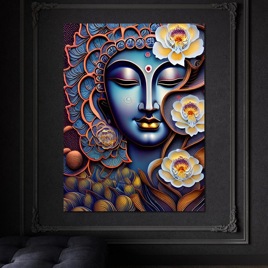 Tablou Canvas Premium LuxCanva® I120, Inflorirea Spiritului, Buddha, Zen, Iluminare, Pace Interioara, Spiritualitate, Armonie, Meditatie, Flori, Lotus, Urna, Living, Dormitor