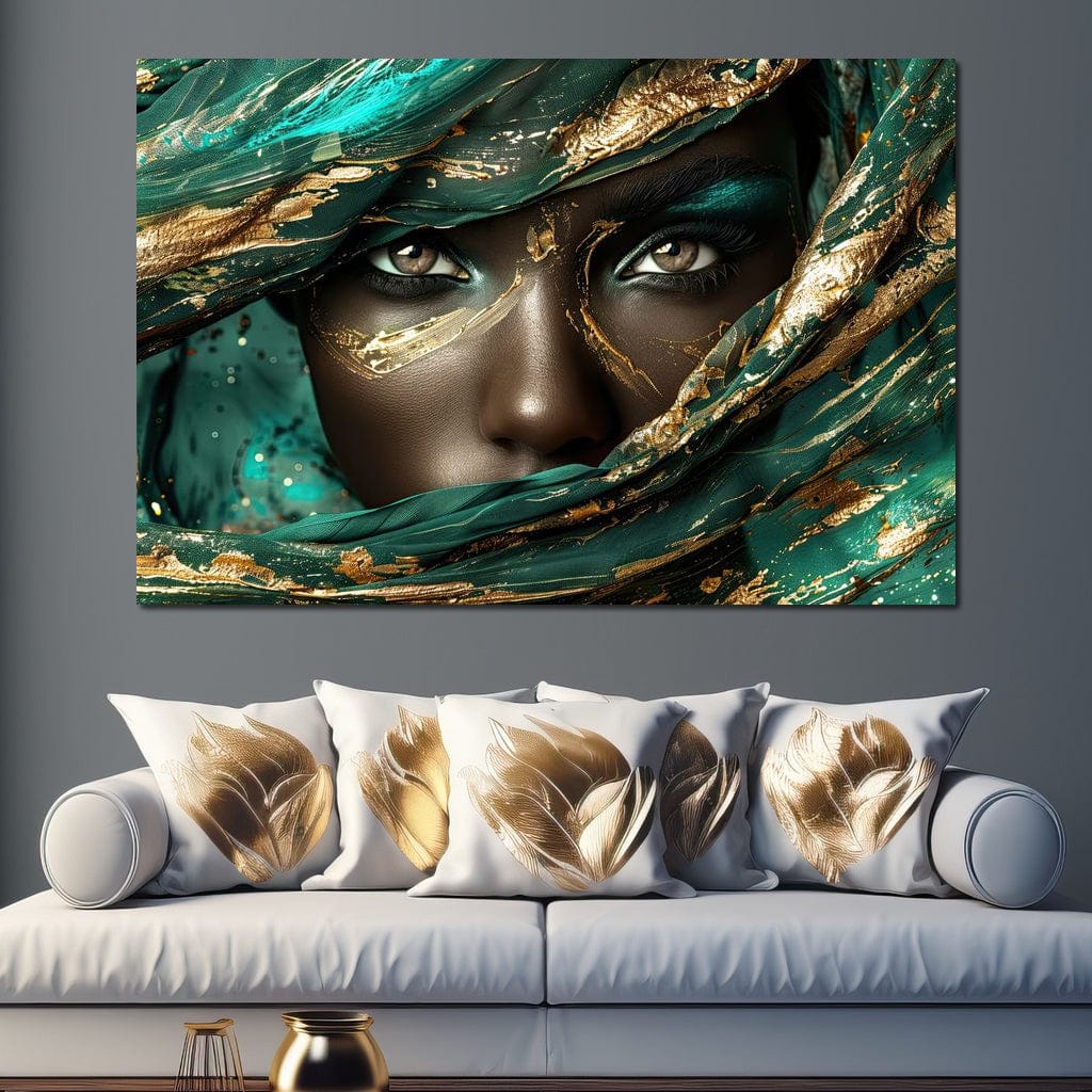 Tablou Canvas Premium LuxCanva® G1026, Ochi ce Spun Povesti , Oriental, Regina, Desert, Verde, Ochi, Boem, Smarald, Living, Dormitor