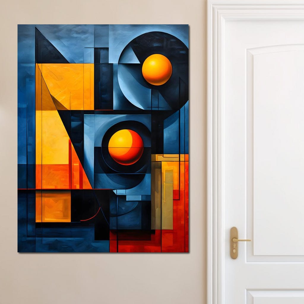 Tablou Canvas Premium, LuxCanva® J1013, Fragmente Din Soare, Arhitectura, Forme, Geometrie, Lumini, Umbre, Solar, Sistem, Flux, Fragmemnte, Cubism, Living, Dormitor