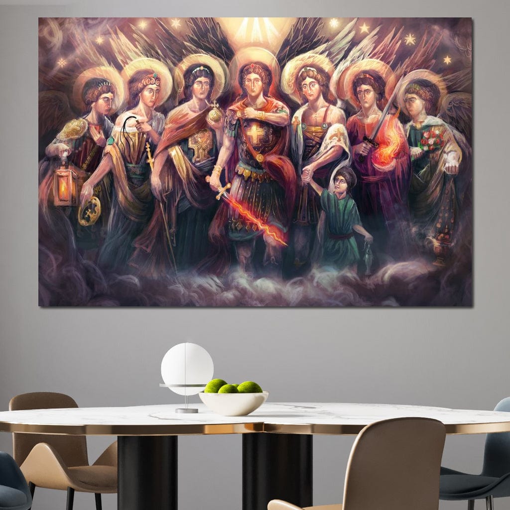 Tablou Canvas Premium LuxCanva® H1024 Puterea Arhanghelilor , Sabie, Forta, Inger, Speranta, Protectie, Divinitate, Arhanghel, Credinta, Living