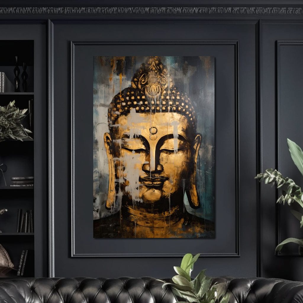 Tablou Canvas Premium LuxCanva® I126, Spirit Etern, Buddha, Zen, Meditatie, Spiritualitate, Armonie, Pace Interioara, Echilibru, Ritual, Urna, Gold, Living, Dormitor
