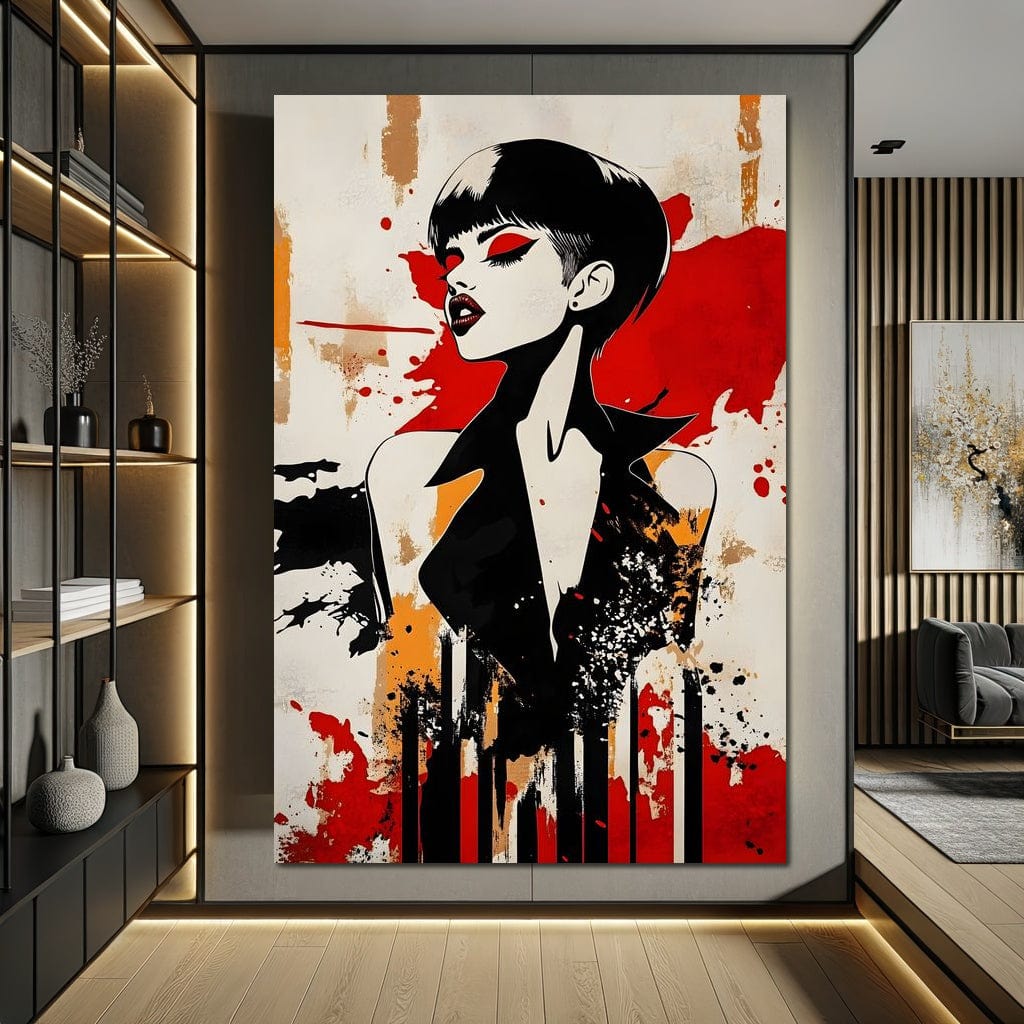 Tablou Canvas Premium, LuxCanva® G1111, Arta Rebeliunii, Rosu, Graffiti, Joc, Strada, Haos, Culoare, Seductie, Rebela, Pictura, Expozitie, Living, Dormitor