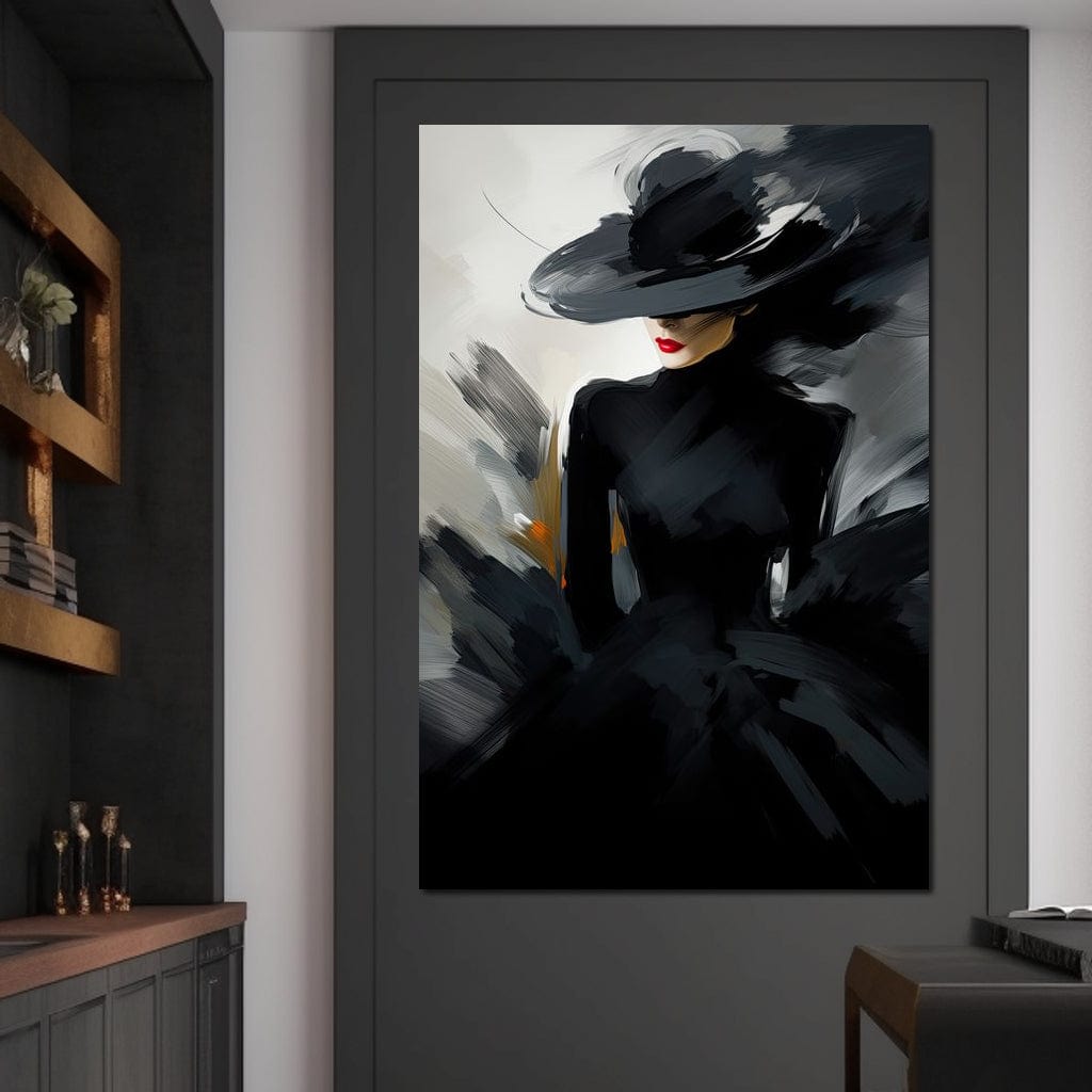 Tablou Canvas Premium LuxCanva® GX1052, Fascinatia Necunoscutului , Negru, Putere, Mister, Enigma, Moda, Seductie, Glamour, Living, Dormitor