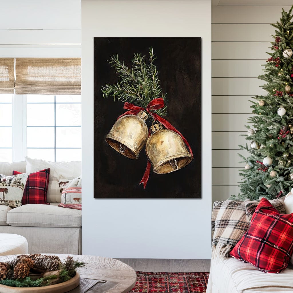 Tablou Canvas Premium LuxCanva® D1057, Vestitorii Clopotei , Clopotei, Brad, Craciun, Decoratiune, Sunet, Clinchet, Living Room, Culori vibrante