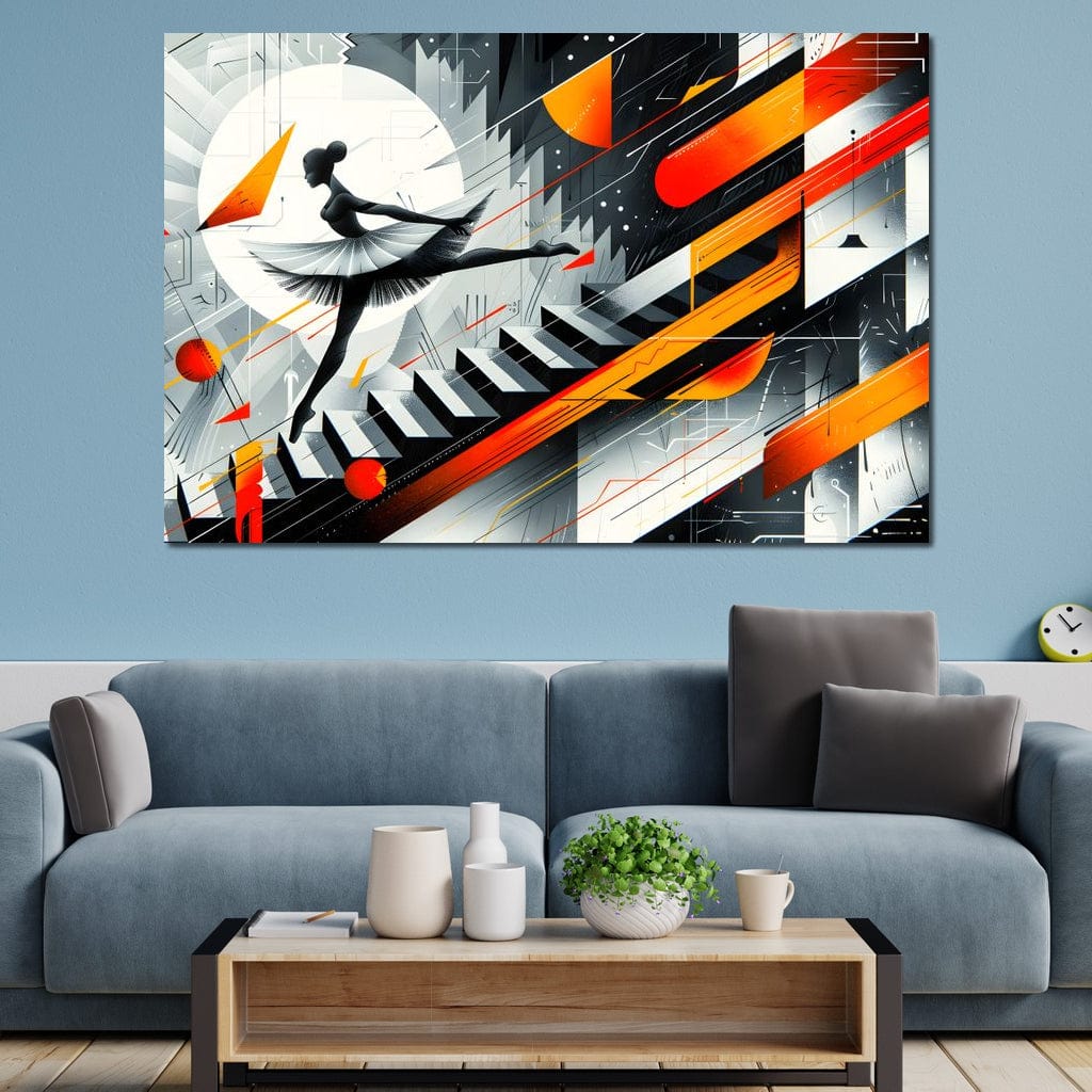 Tablou Canvas Premium, LuxCanva® G1115, Balet in Cosmos, Clape, Balerina, Ritm, Zbor, Simfonie, Vizual, Gratie, Scari, Univers, Living, Dormitor