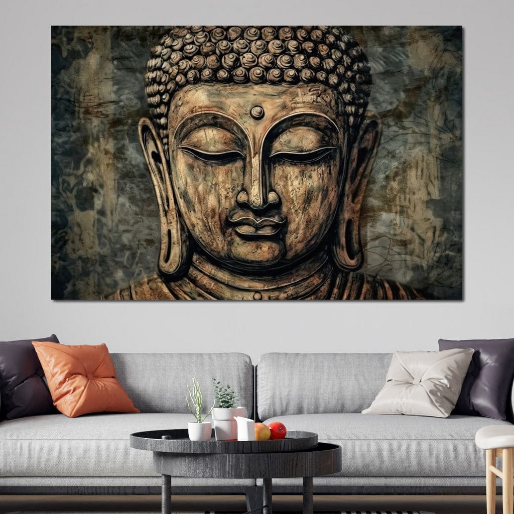Tablou Canvas Premium LuxCanva® I142, Calm Interior, Buddha, Zen, Echilibru, Meditatie, Spiritualitate, Contemplare, Armonie, Traditie, Reflexie, Living, Dormitor