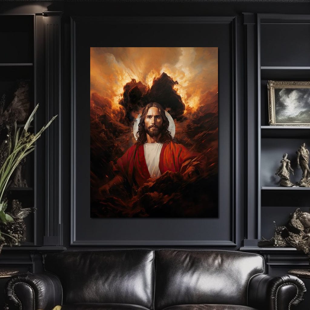 Tablou Canvas Premium LuxCanva® H1034, Forta Credintei, Iisus, Credinta, Rascumparare, Lumina si Intuneric, Sacrificiu, Mantuire, Arta Religioasa, Living, Dormitor