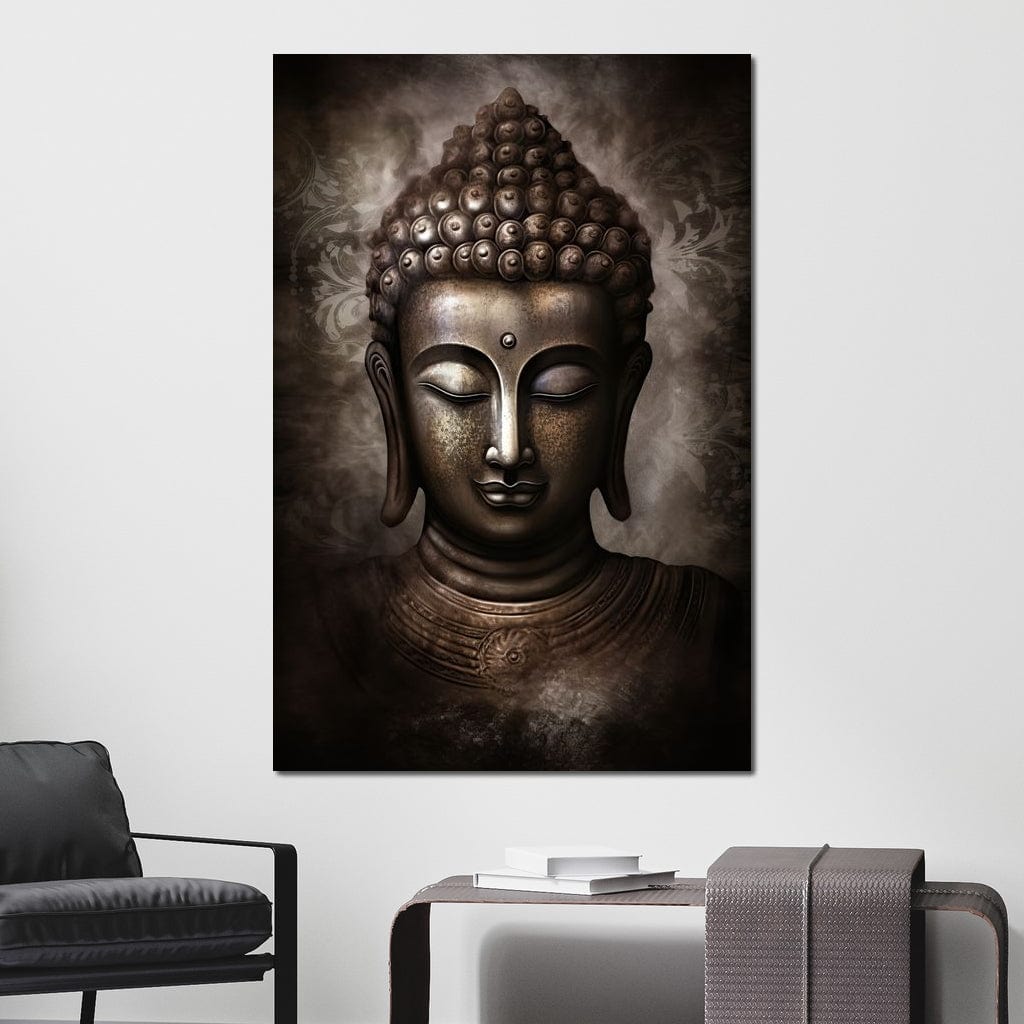 Tablou Canvas Premium LuxCanva® I129, Esenta Pacii, Buddha, Zen, Meditatie, Spiritualitate, Armonie, Pace Interioara, Echilibru, Ritual, Iluminare, Urna, Living, Dormitor