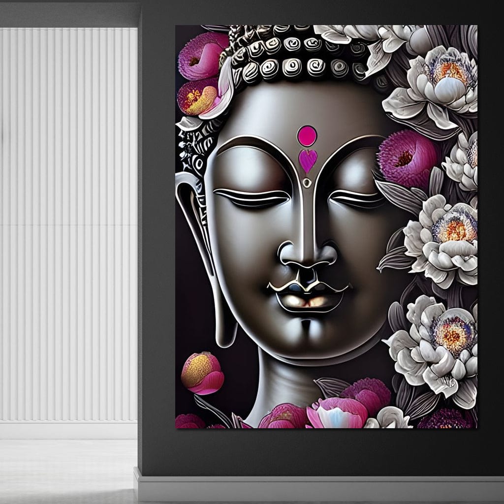 Tablou Canvas Premium LuxCanva® I122, Lotusul Iluminarii, Buddha, Zen, Iluminare, Pace Interioara, Spiritualitate, Armonie, Meditatie, Flori, Lotus, Inima, Living, Dormitor