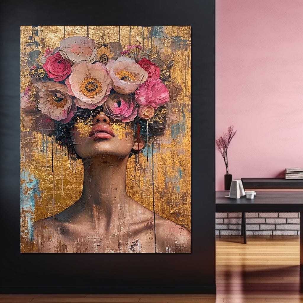 Tablou Canvas Premium LuxCanva® G1032, Poezie in Petale Pastel , Coroana, Natura, Simbioza, Romantism, Artistic, Armonie, Living, Dormitor