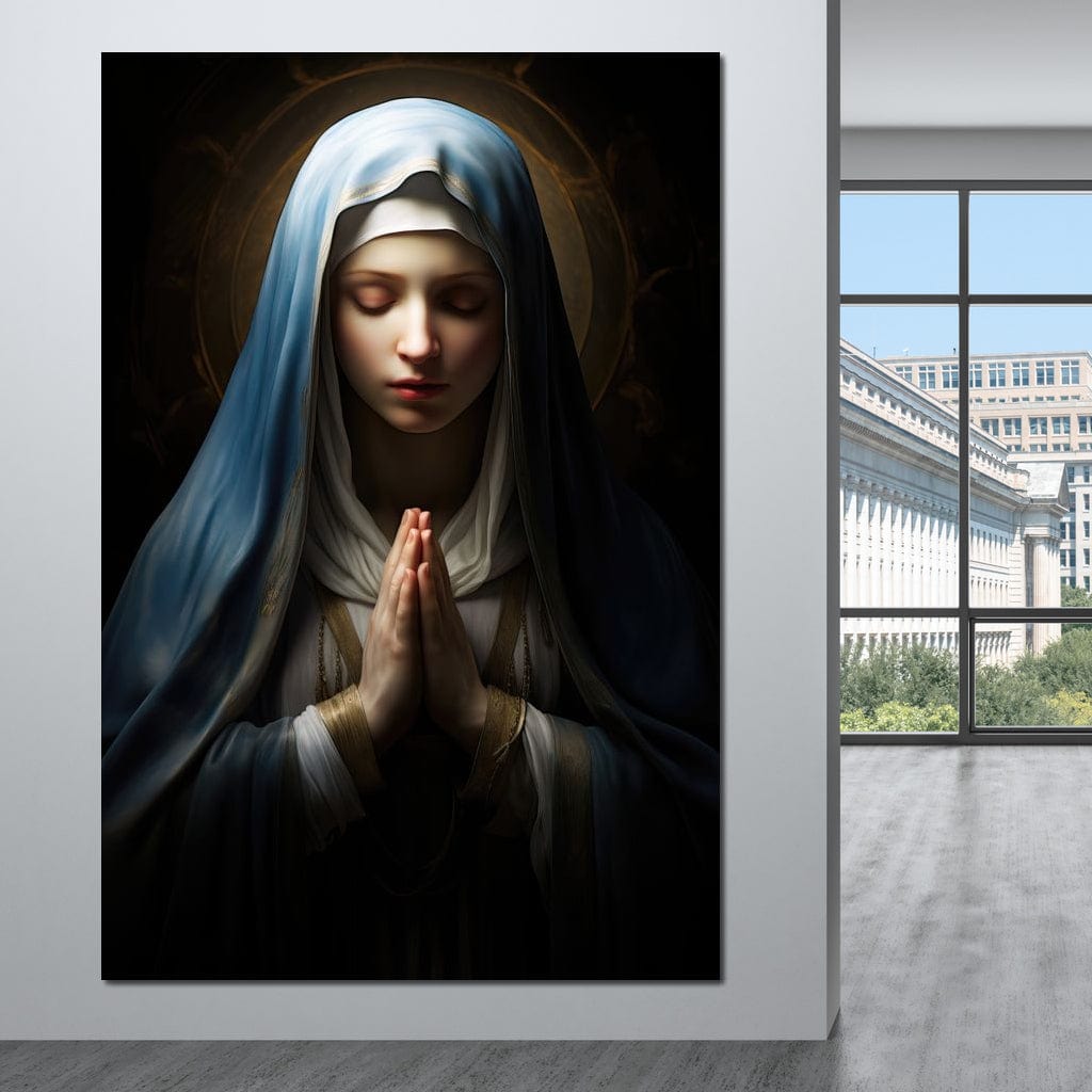 Tablou Canvas Premium LuxCanva® H1036, Pacea Rugaciunii, Fecioara Maria, Rugaciune, Pace, Credinta, Har, Binecuvantare, Blandete, Arta Religioasa, Living, Dormitor