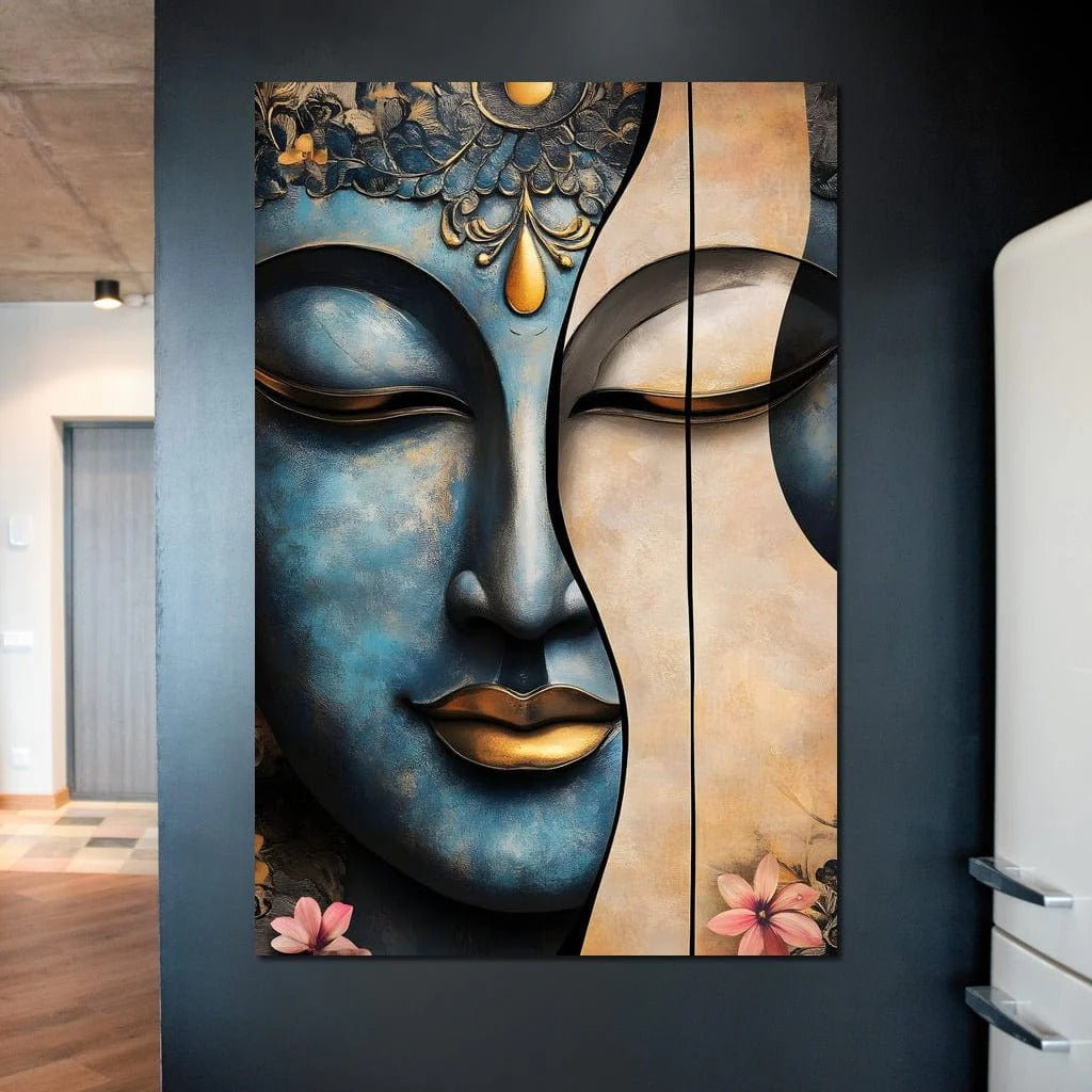 Tablou Canvas Premium LuxCanva® I150, Esenta Dubla, Zen, Armonie, Eleganta, Meditatie, Echilibru, Spiritualitate, Profunzime, Putere Feminina, Living, Dormitor