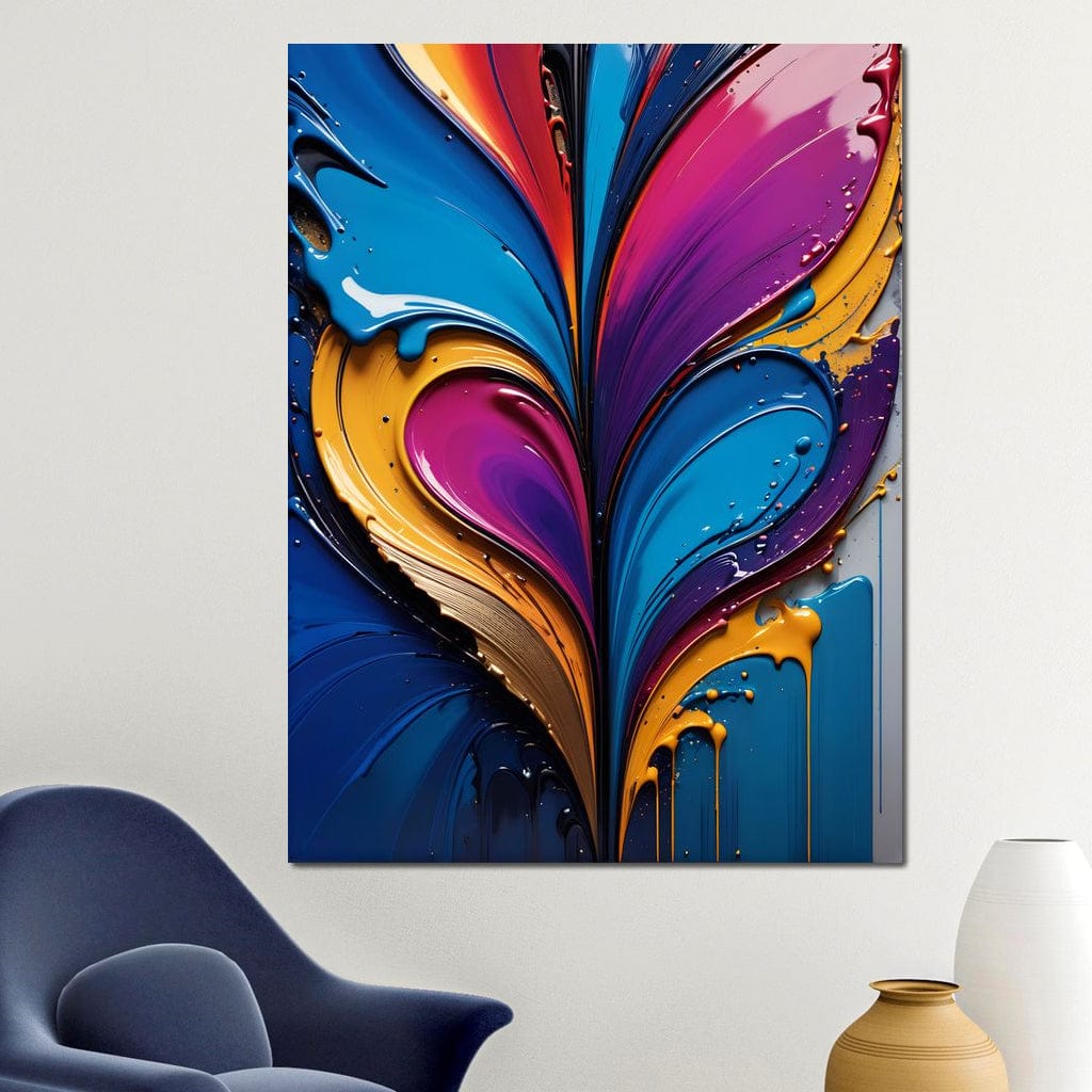 Tablou Canvas Premium LuxCanva® E1040, Aripile Vietii, Abstract, Fluid, Texturat, Aripi, Calm, Living Room, Culori vibrante