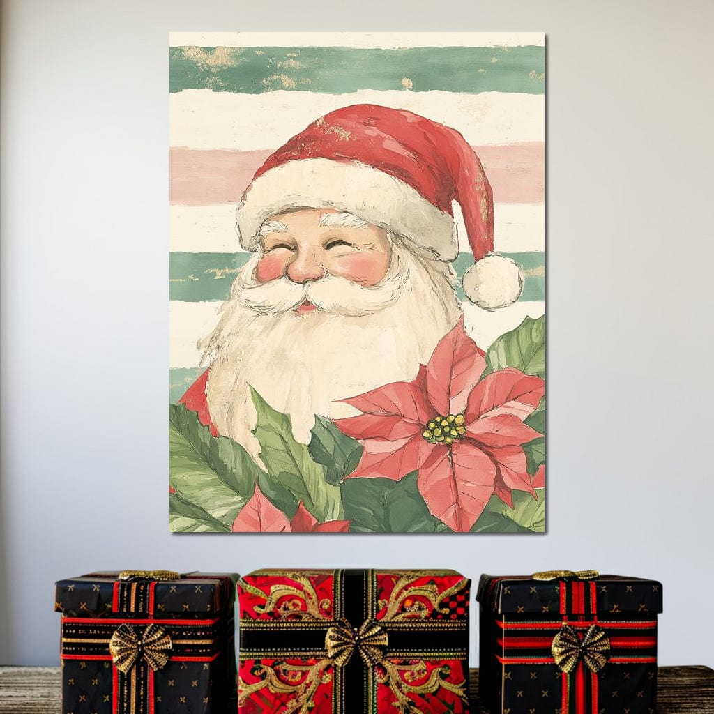 Tablou Canvas Premium LuxCanva® D1054, Mos Craciun, Simbolul Bucuriei ,  Costumatie, Sac, Magie, Zambet, Caciula, Living Room, Culori vibrante