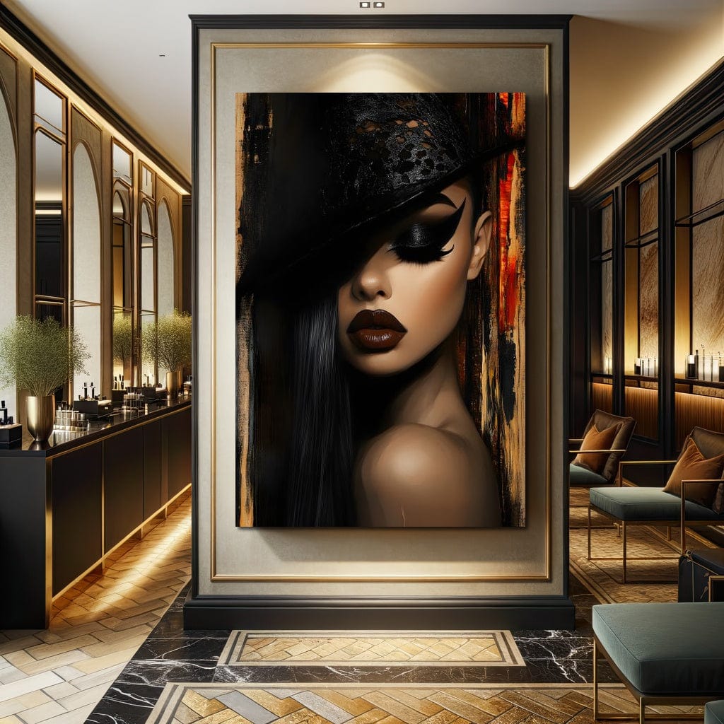 Tablou Canvas Premium, LuxCanva® G1197, Femeia Fatala, Glamour, Intunecat, Mister, Vizual, Seductie, Feminitate, Umbre, Teatral, Forta, Rafinament, Film, Aura, Birou, Living, Dormitor