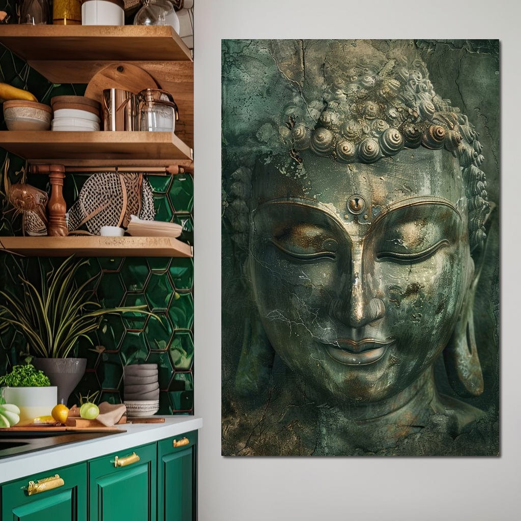 Tablou Canvas Premium LuxCanva® I138, Linistea Intunecata, Buddha, Zen, Meditatie, Liniste, Spiritualitate, Emotie, Natura, Armonie, Urna, Arta, Umbre, Living, Dormitor
