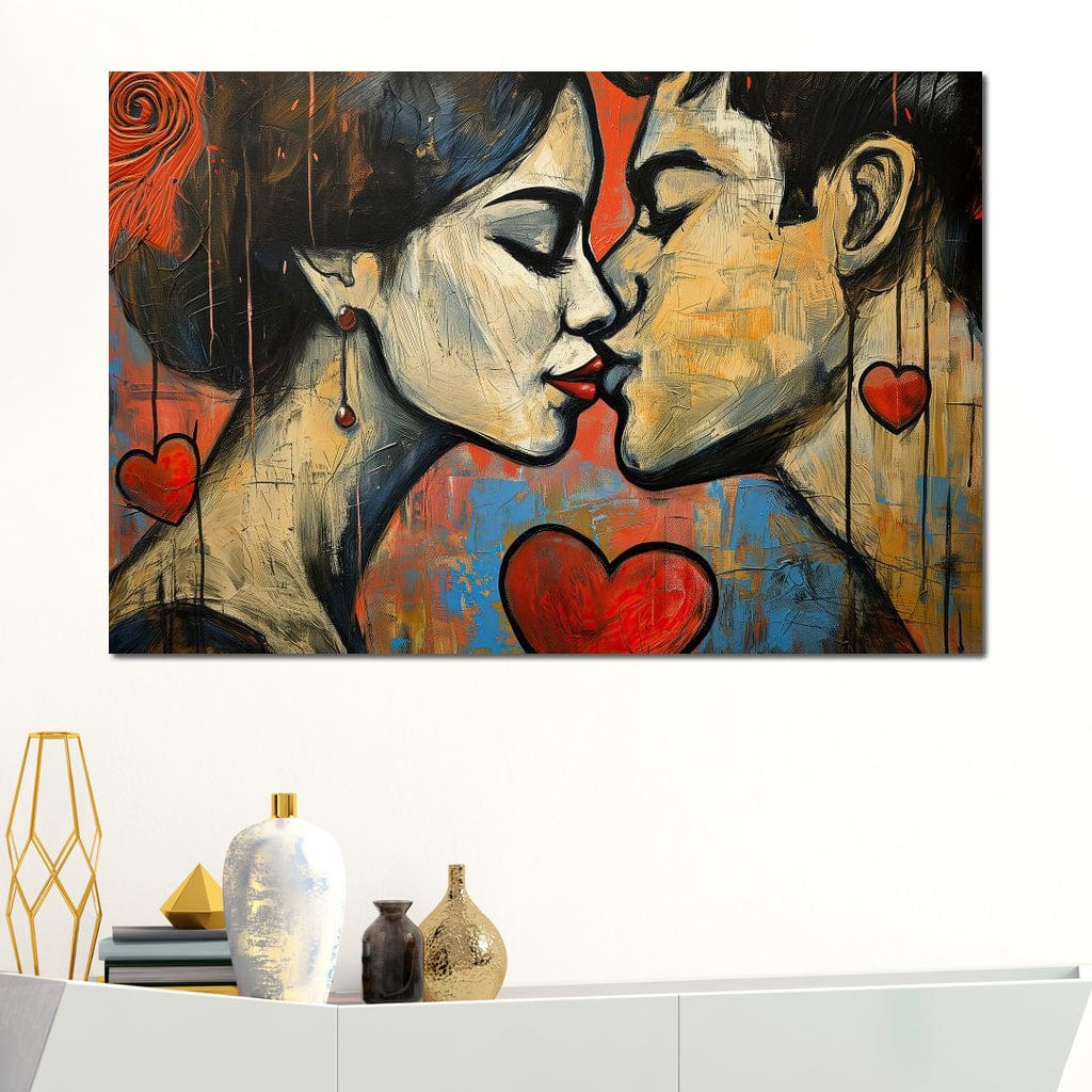 Tablou Canvas Premium LuxCanva® E1039, Iubire Nemuritoare, Romantism, Atractie, Apropiere, Iubire, Pasiune, Living Room, Culori vibrante