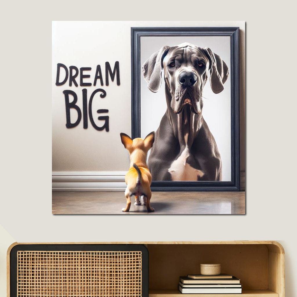 Tablou Canvas Premium LuxCanva® F1001, Puterea Viselor , Inspiratie, Ambitie, Aspiratii, Invingator, Caini, Living Room, Culori vibrante