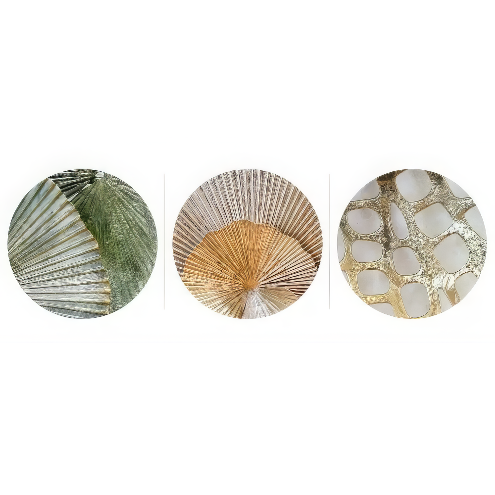 Decoratiune Metalica de Perete LuxCanva® Green Serenity A2508, din Metal, Orizontala, Verde Salvie, Auriu, Dimensiune Mare 165 x 77 cm