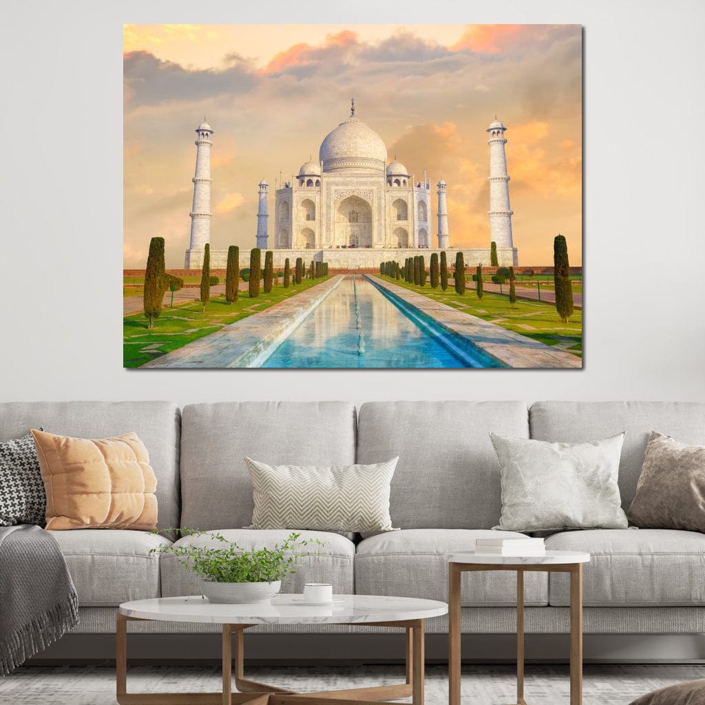 Tablou Canvas Premium, LuxCanva® O1049, Splendoarea Indiei, Taj Mahal, Eternitate, Marmura, Imparat, Palat, Arta, Patrimoniu, Cultural, Minune, Lume, Arhitectura, Univers, Birou, Living, Dormitor