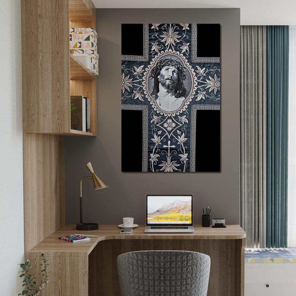 Tablou Canvas Premium LuxCanva® H1004, Chipul Mantuitorului , Divin, Reflectie, Biserica, Crestinism, Jertfa, Mantuire, Simbol, Living, Dormitor