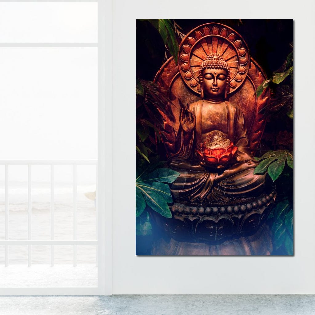 Tablou Canvas Premium LuxCanva® I114, Esenta Meditatiei, Buddha, Zen, Iluminare, Pace Interioara, Spiritualitate, Lotus, Meditatie, Armonie, Liniste, Aura