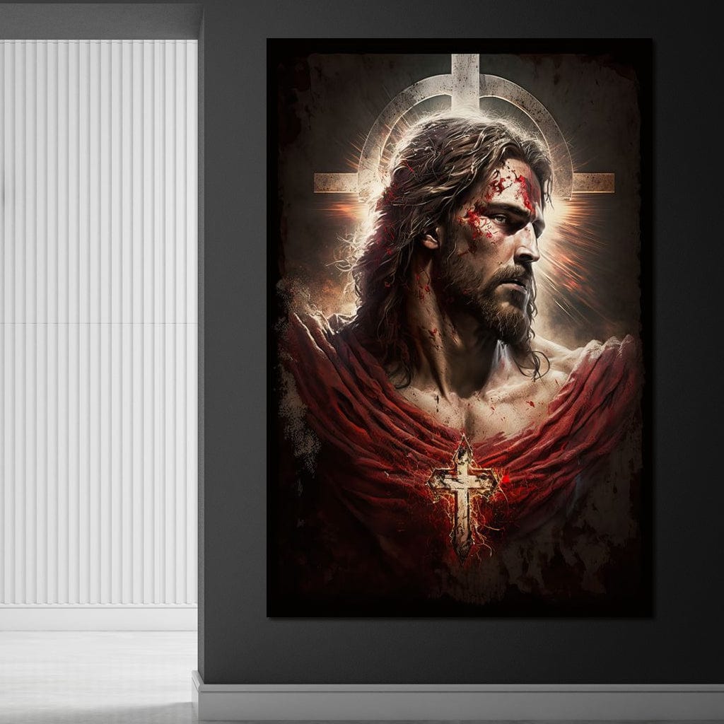 Tablou Canvas Premium LuxCanva® H1033, Jertfa Divina, Iisus, Credinta, Sacrificiu, Mantuire, Suferinta si Speranta, Martiriu, Biruinta, Arta Religioasa, Living, Dormitor