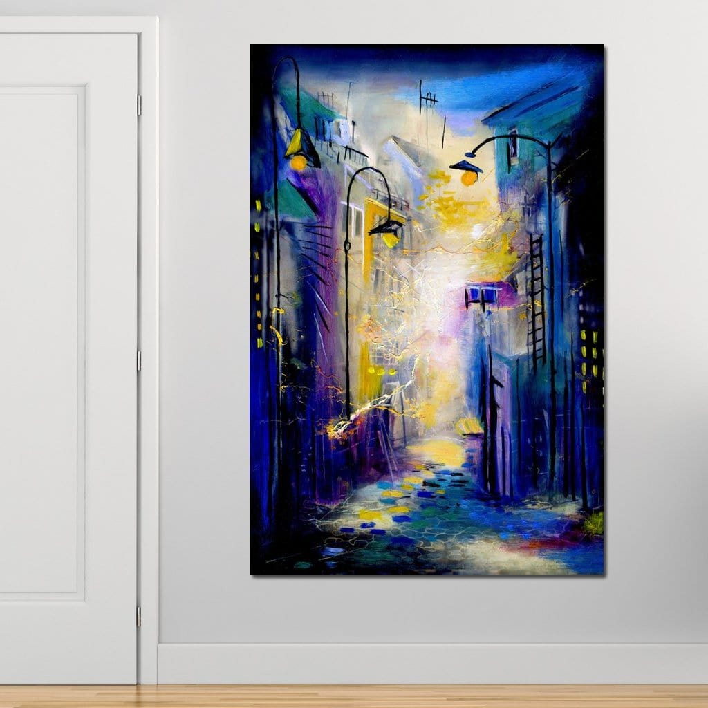 Tablou Canvas Premium, LuxCanva® O1008, Aleea Magica, Abstract, Urban, Peisaj, Oras, Lumini, Strada, Atmosfera, Mister, Modernism, Escapada, Plimbare, Pasi, Expresionism, Birou, Living, Dormitor